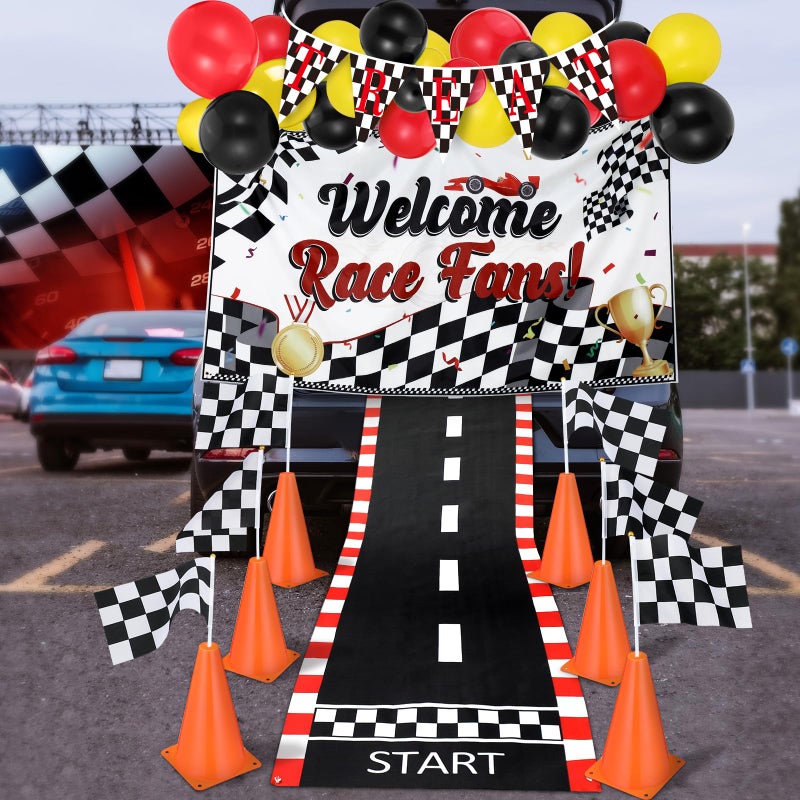 Yuxung 40 Pcs Racing Car Trunk or Treat Car Decorations Kit  Halloween Trunk or Treat Decorating Kits  Halloween Car Trunk or Treat Decoration  Halloween Car Archway Garage Door Decorations - Image 1